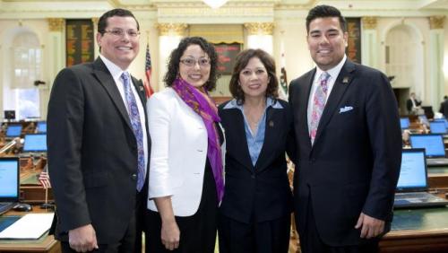 Hon. Hilda Solis with Caucus Members during 2013 Latino Spirit Awards