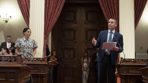 Senate President pro Tempore Mike McGuire speaking in support of SR 74 (Gonzalez) relative to Cinco de Mayo week & welcoming the 2024 Latino Spirit Award Honorees