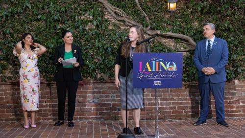 2025 LSA Honoree La Peña Cultural Center.  Consuelo Tupper Hernandez, Executive Director accepting the award.