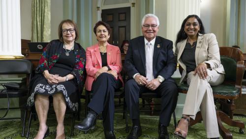 Senator's on the Assembly floor