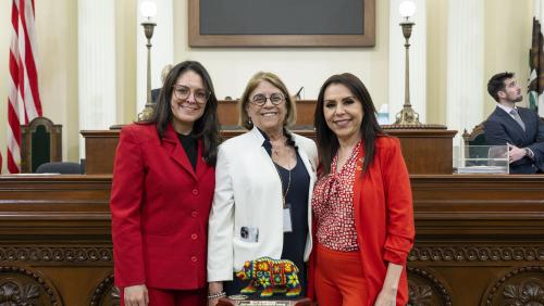 Asm. Blanca Pacheco, Asm. Majority Leader Cecilia Aguiar-Curry & Asm. Blanca Rubio