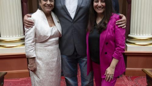 Senate President pro Tempore Monique Limón with LSA Honorees Lupe Gallegos-Diaz and Memo Torres (L.A. TACO)