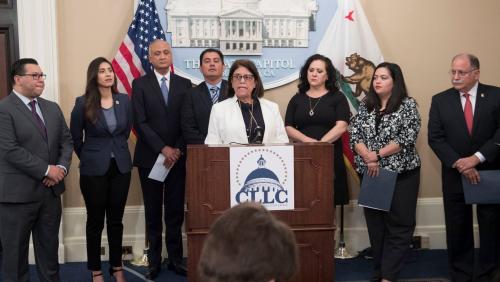 Assemblywoman Cecilia Aguiar-Curry discusses AB 2887 (Farmworker Housing Centers) at the 2018 Latino Caucus Policy & Budget Priorities Press Conference (April 4, 2018)