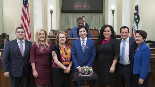 Anthony Gonzalez, 2019 Latino Spirit Award honoree receiving the Dynamic Youth Award