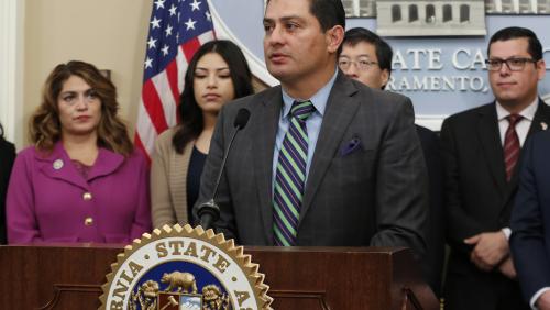 Latino Caucus Chairman, Senator Ben Hueso speaks at press conference in support of the Deferred Action for Childhood Arrivals (DACA) program on Janary 11, 2018