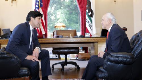 Senate President pro Tem Kevin De León and Dr. Mario J. Molina