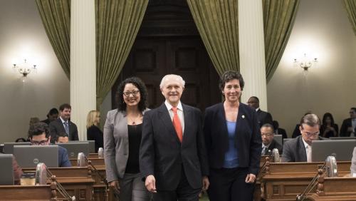 2016 Latino Spirit Award honoree Dr. Mario J. Molina for Achievement in Science (escorted by Assembly Member's Cristina Garcia & Susan Eggman))