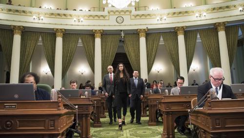 2016 Latino Spirit Award honoree Samantha Bricio for Achievement in Athletics (escorted by Senator Ed Hernandez & Assembly Member Eduardo Garcia)