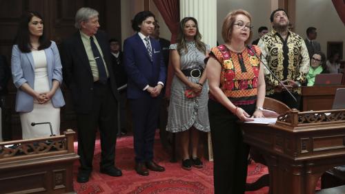 Senator María Elena Durazo, Latino Caucus Vice Chair, introduces 2019 Latino Spirit Award honorees to CA State Senators