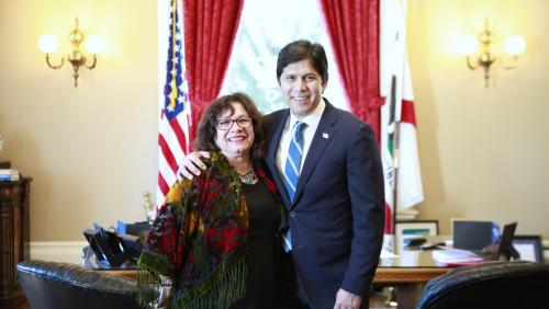 Senate President pro Tempore Kevin De León and Adrian Molina