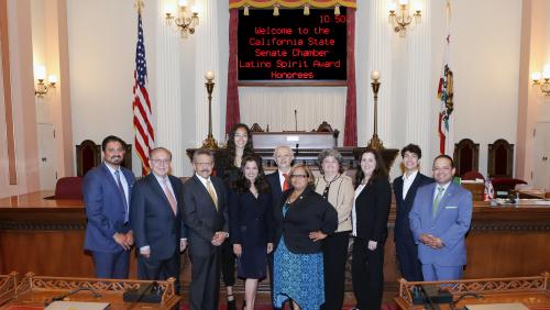 2016 Latino Spirit Award honorees pictured with Latino Caucus Chair, Assembly Member Luis A. Alejo and Latino Caucus Vice Chair, Senator Ben Hueso
