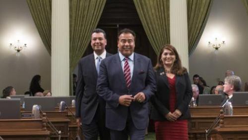 2014 Latino Spirit Award Honoree John Quiñones, Achievement in Journalism. Honoree John Quiñones being escorted by Senator Alex Padilla and Assembly Member Sharon Quirk-Silva