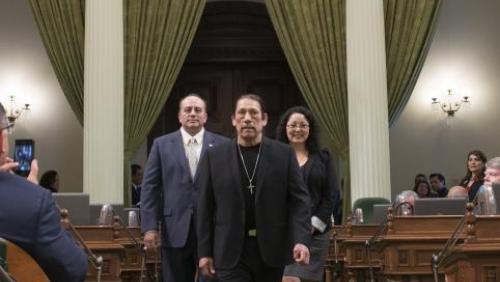 2014 Latino Spirit Award Honoree Danny Trejo, Achievement in Arts & Entertainment. Honoree Danny Trejo is escorted by Assembly Member Raul Bocanegra & Assembly Member Cristina Garcia