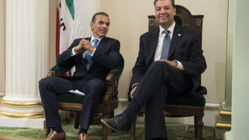 Speaker Emeritus Antonio Villaraigosa and Secretary of State Alex Padilla